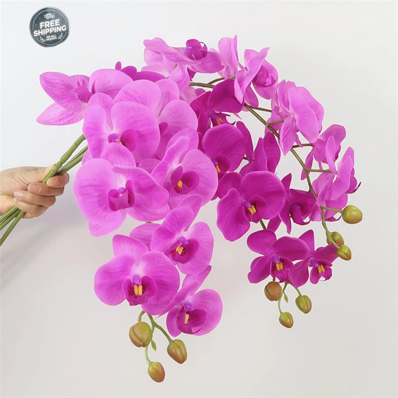 9 Heads 98cm Artificial Butterfly Orchid Flowers Fake Moth Orchids Flowers