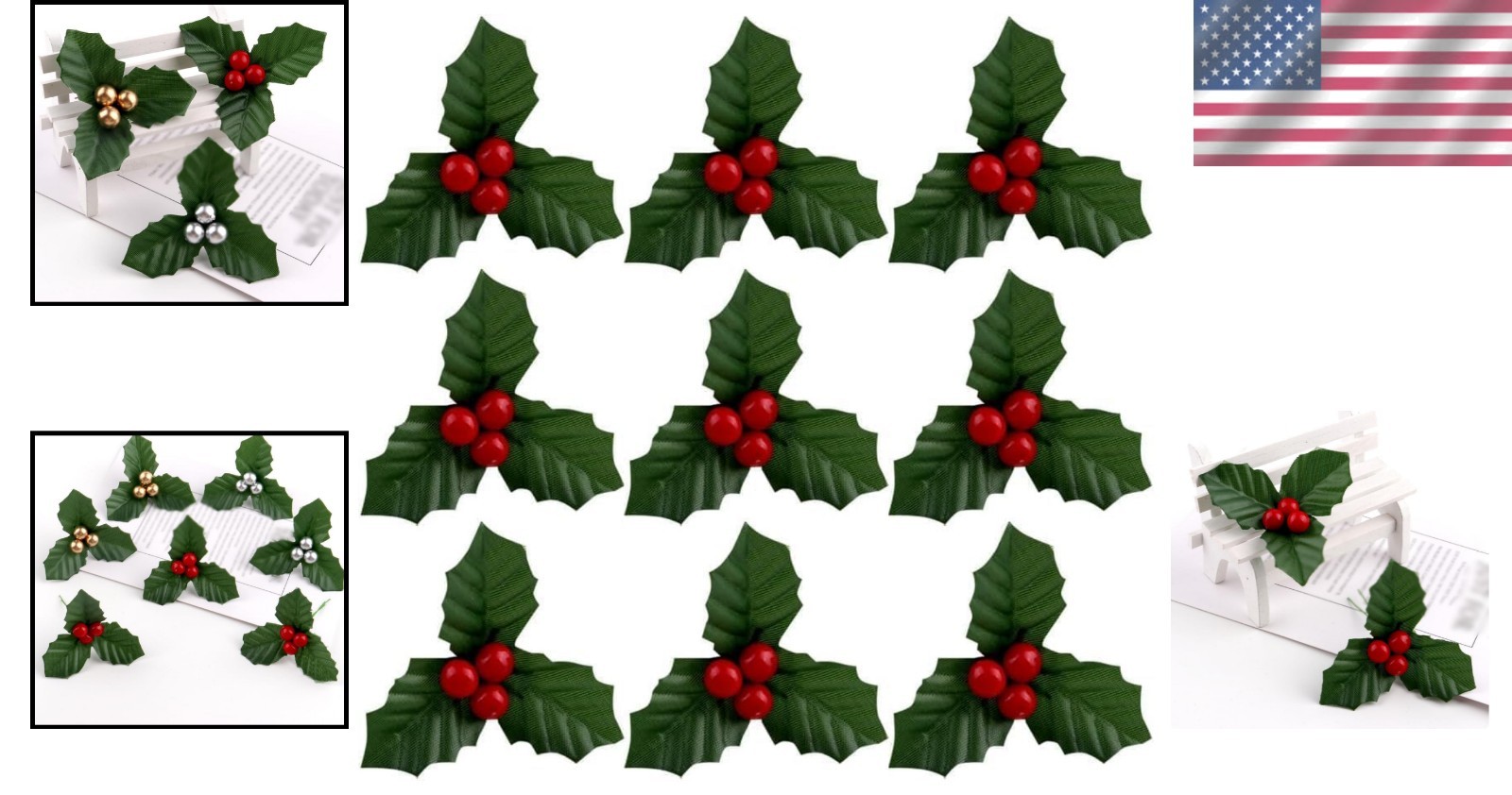 10Pcs Lifelike Christmas Holly Berries Decoration for Festive Home Decor