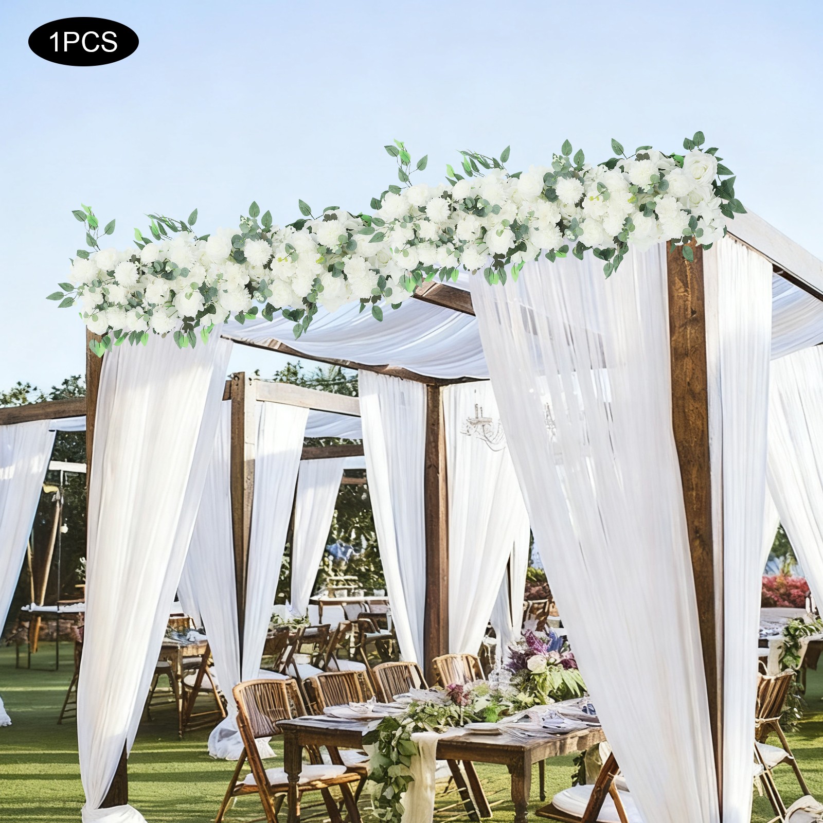 Elegant White Artificial Flowers Artificial Flower Row for Home Party Decoration