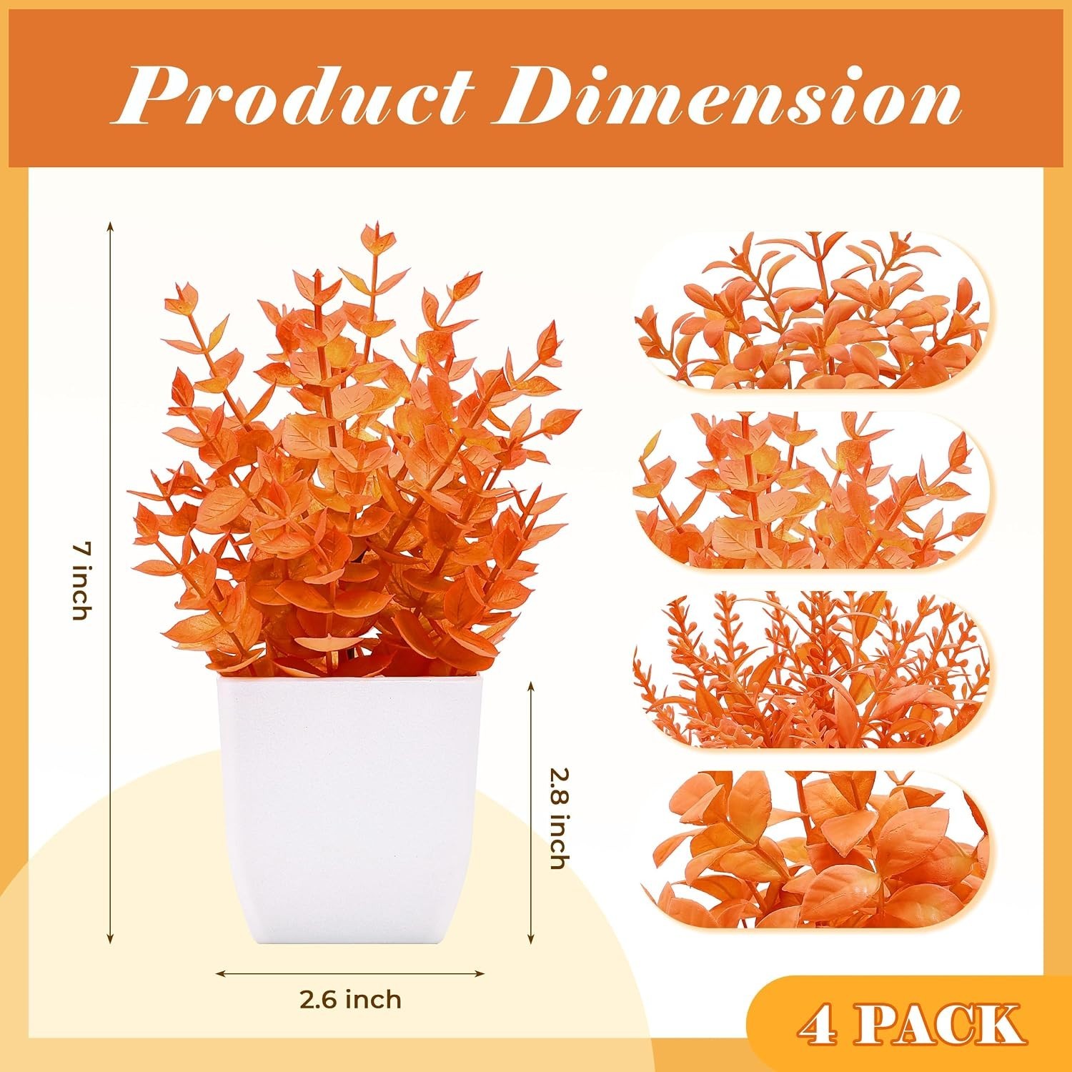 Chic 4 Pack of Fall Faux Plants – Versatile Accent for Home and Office