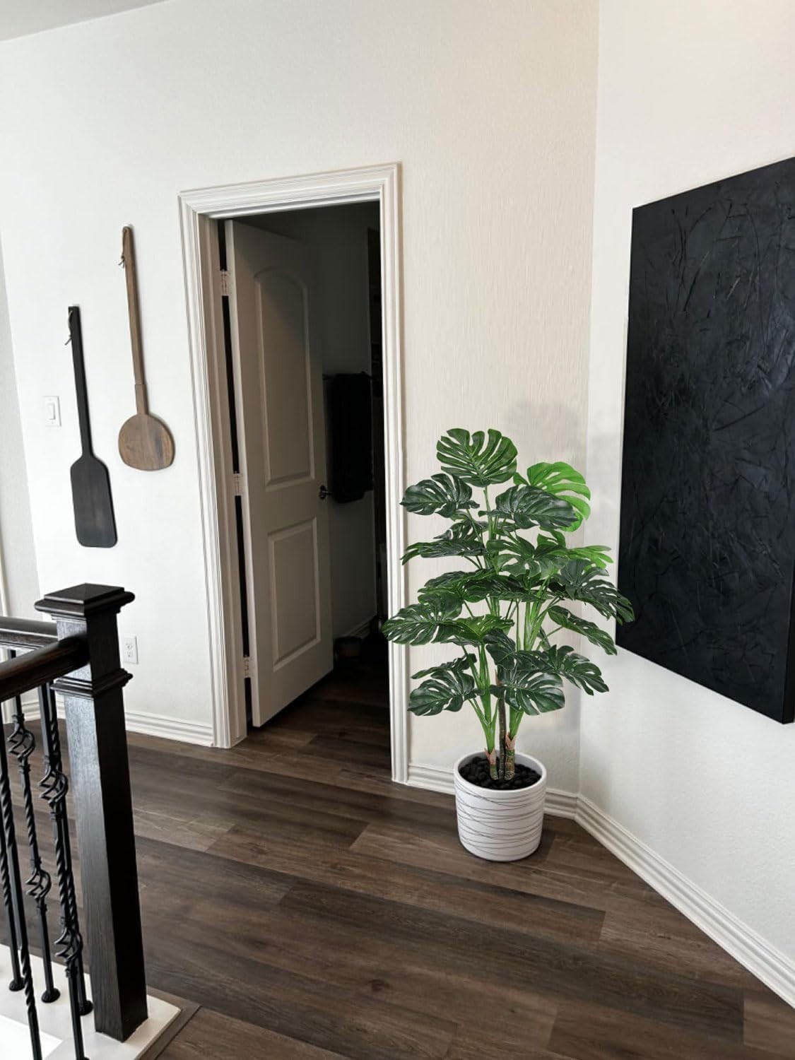 Realistic 4.5ft Monstera Deliciosa Plant with Pot Perfect for Housewarming Gifts