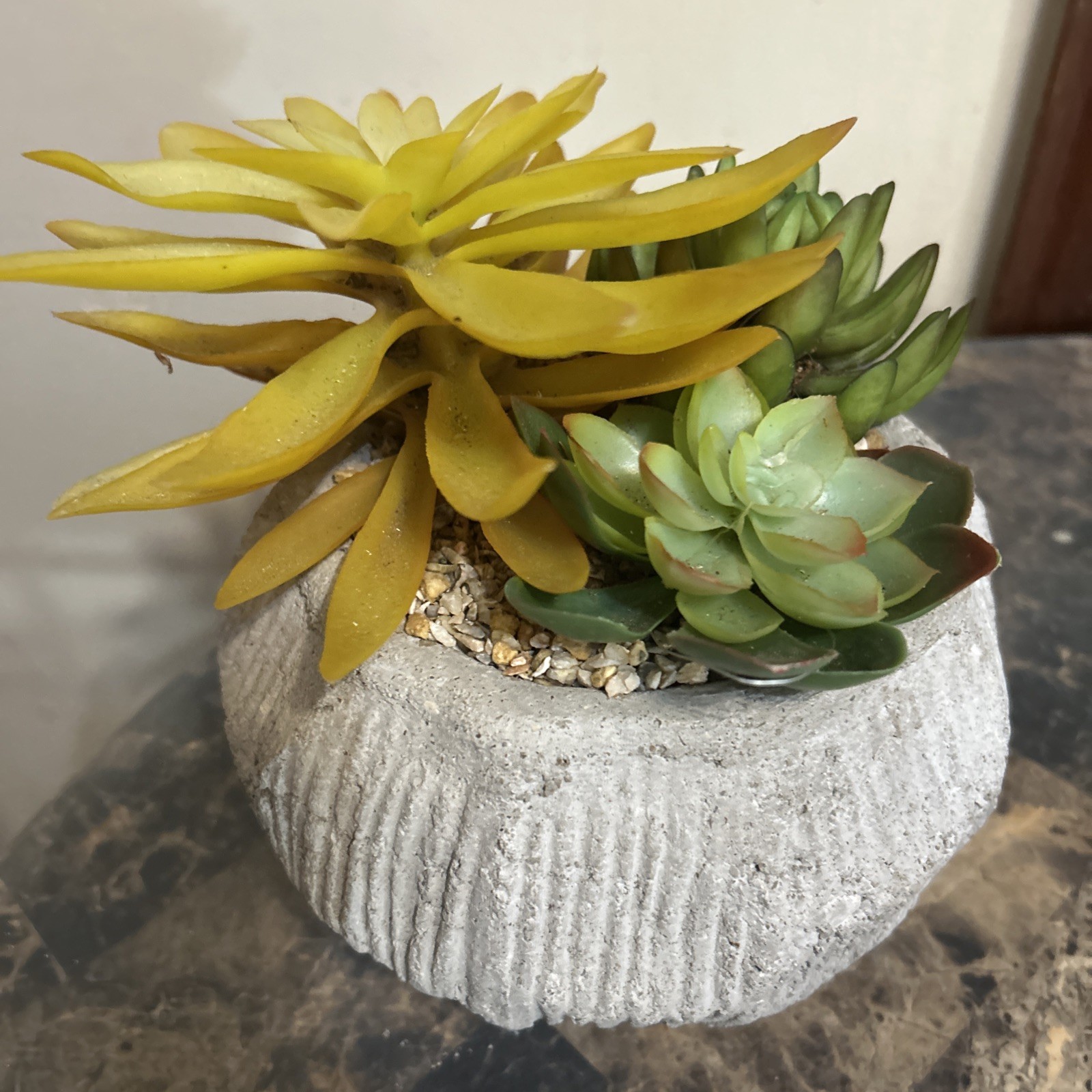 3 Pcs Faux Succulent Artificial Plant Plastic in Heavy Pot 8″H x 7″W 5A
