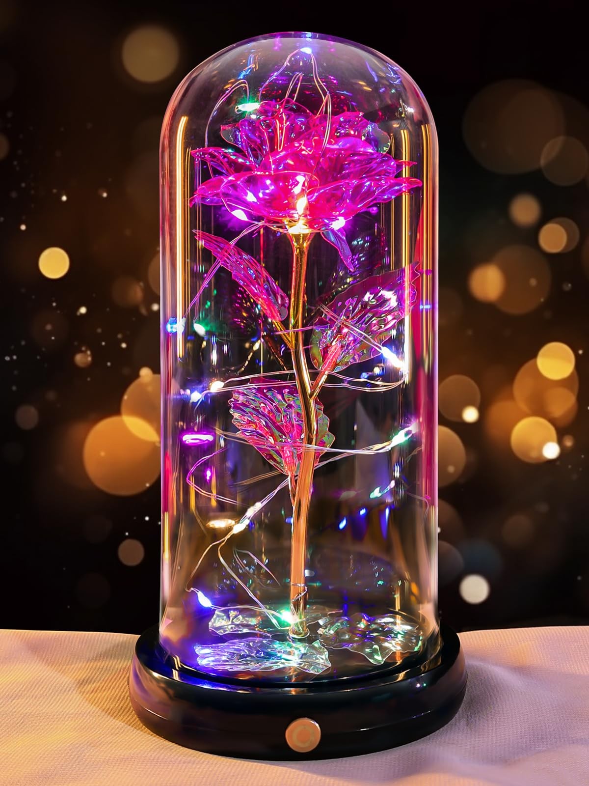 Mothers Day Flowers Gifts for Mom Women Birthday Gift, Rechargeable Galaxy Gl…