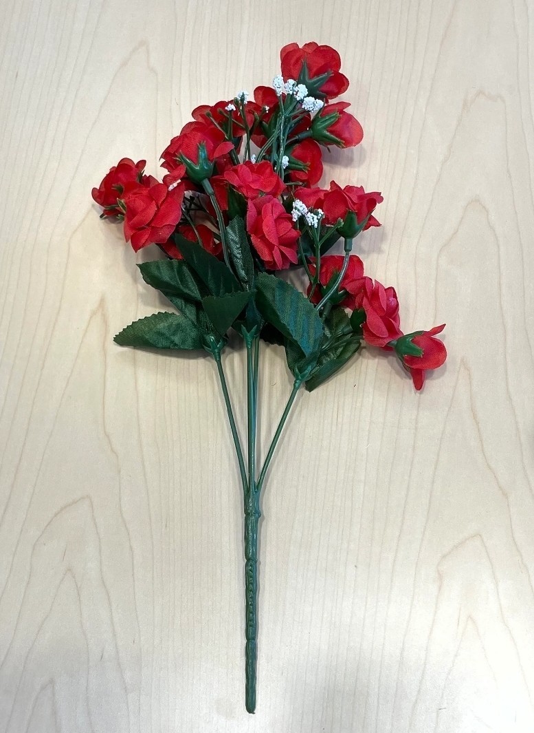 Pack Of 5 Artificial Silk Mini Rose Bushes 12in