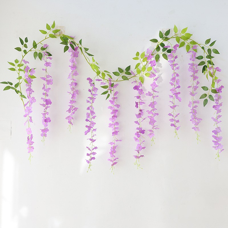 Artificial Rattan Fake Flower Strings Hanging Garland Outdoor Home Decoration