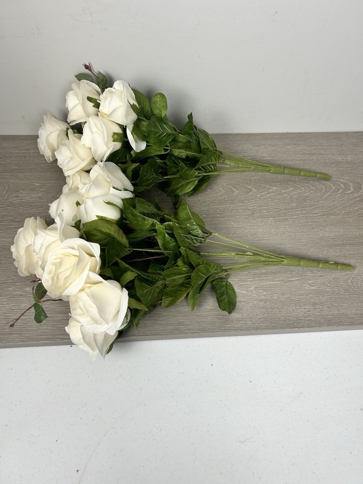 Faux Ivory Roses Bushel 20” x 2 Home Event Wedding Holiday Decor 22 Roses
