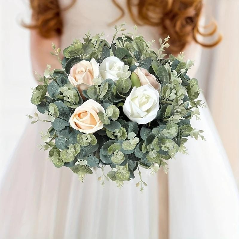 5/10/20Pcs Artificial Eucalyptus Stems Green Leaves Wedding Home Vase Decor