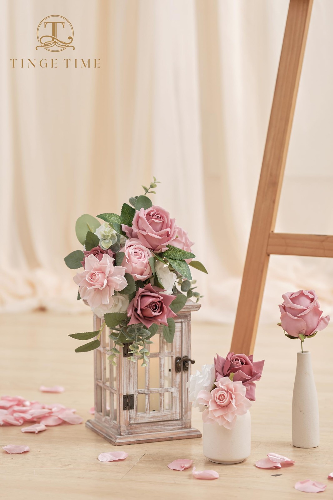 Artificial Flowers, 25pcs Real Looking Gradient Purple Pink Rose Fake Roses w…