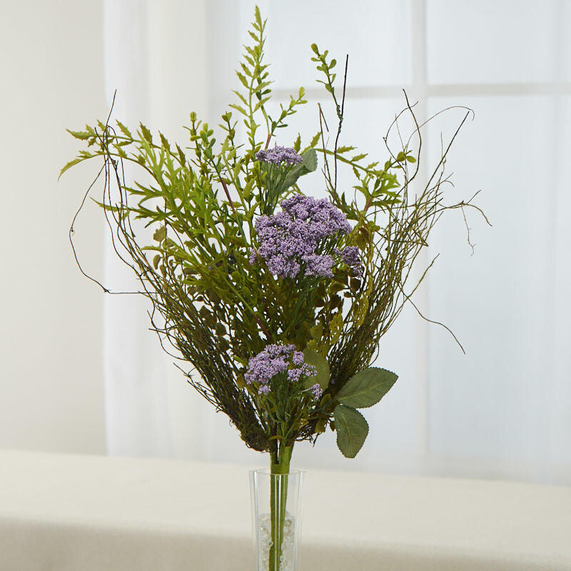 21″ Artificial Purple Queen Anne’s Lace Floral Bush