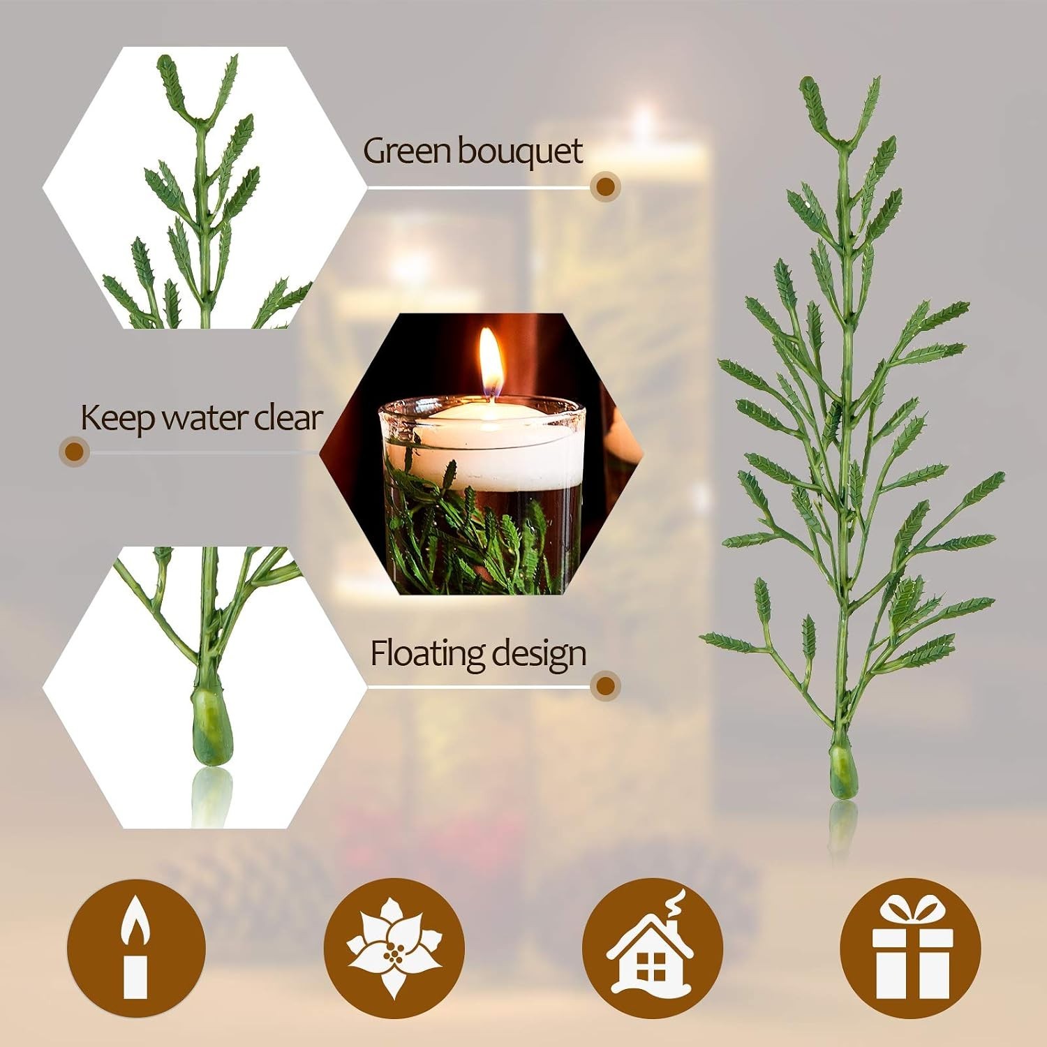Bright and Shiny Faux Flower Vase Fillers – 50 Pcs for Stunning Centerpieces