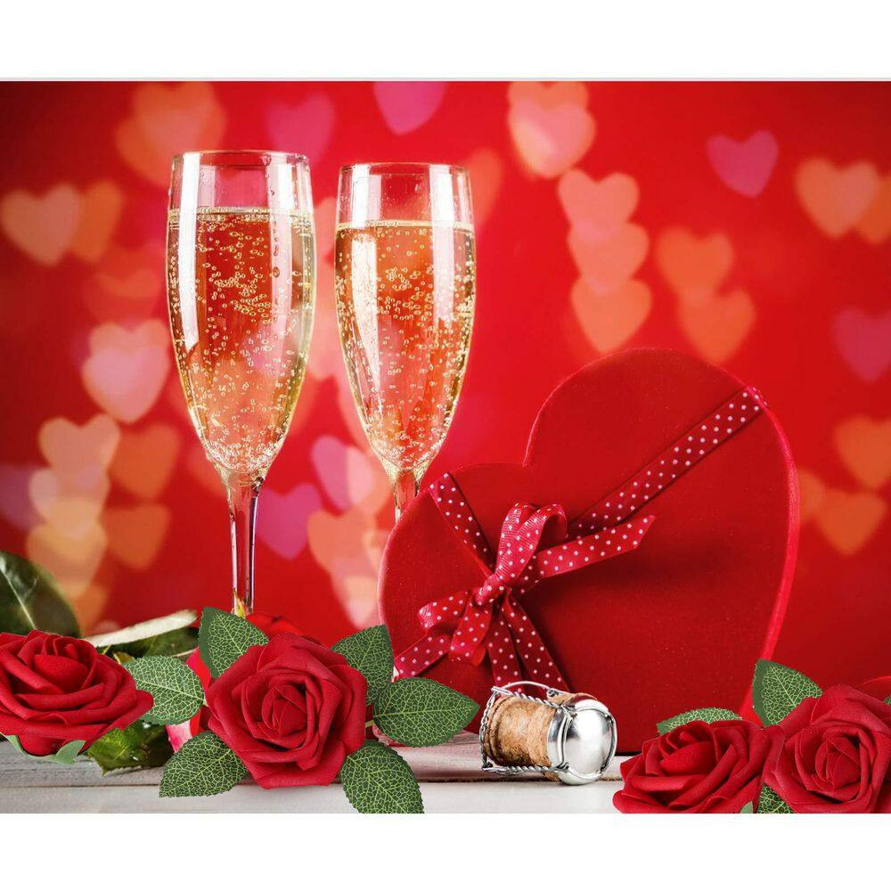 Dark Red 9.84 In. Artificial Rose Stem 25-Piece for DIY Wedding Bouquets Centerp