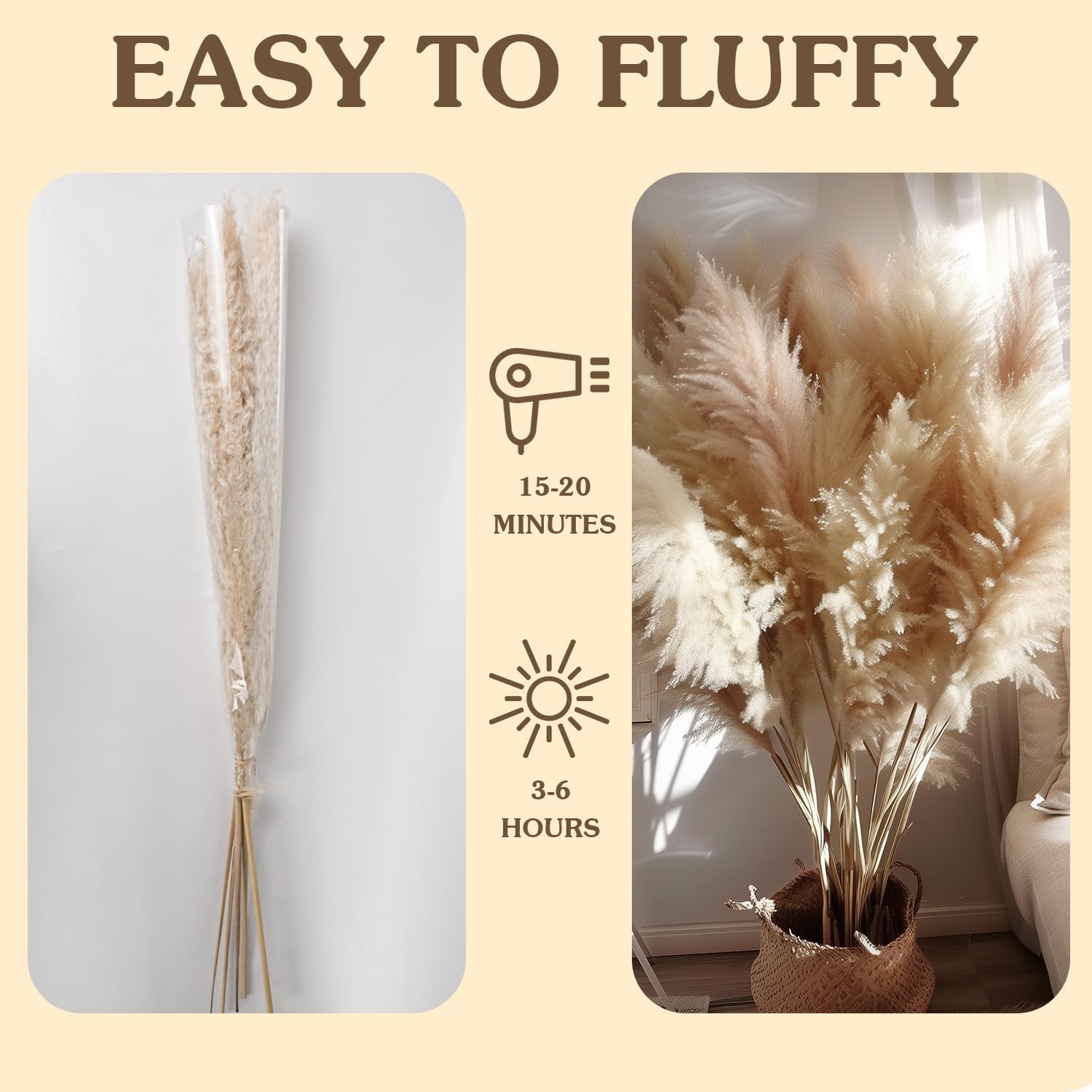 10 PCS 40” Pampas Grass Tall Decor Pompas Floral Floor Vases Living Room