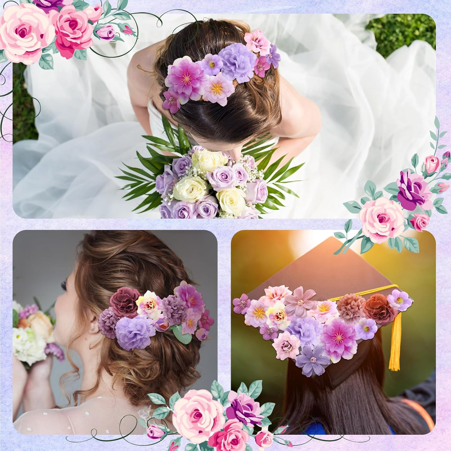 120 Pcs Artificial Flowers Bulk Mini Silk Flower for Crafts Fabric Flowers Heads
