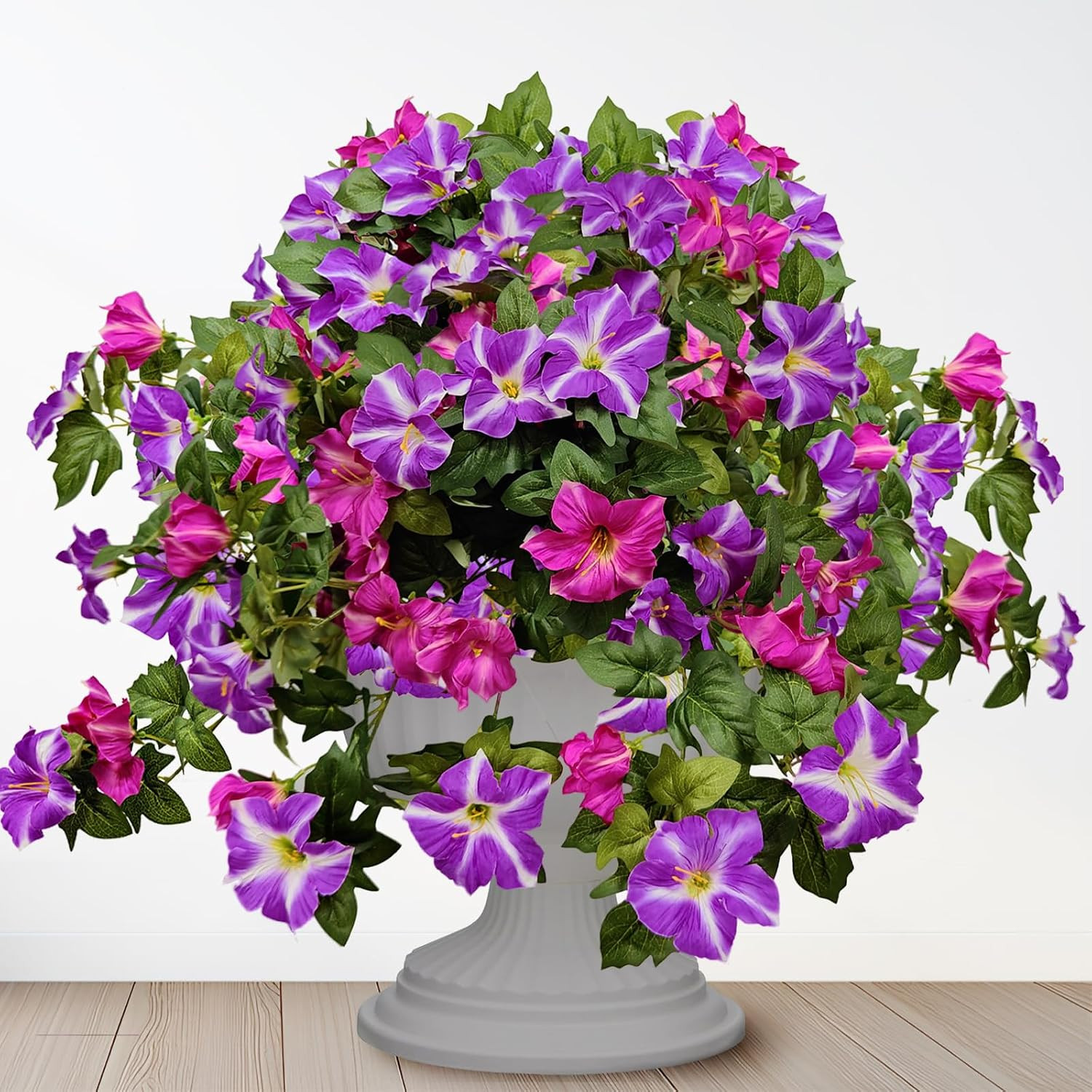 2PCS UV Resistant Faux Petunia Flowers for Outdoor & Indoor Decoration