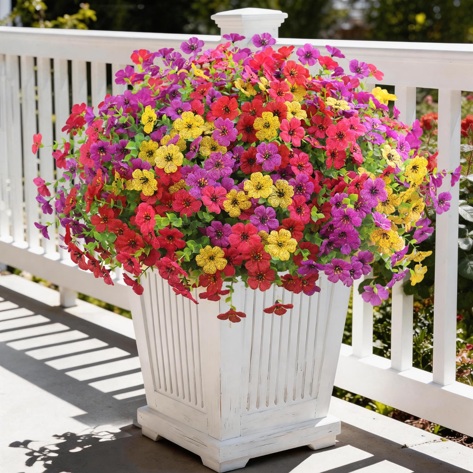 12 Bundles Artificial Flowers for Outdoor Indoor UV Resistant Fake Plants Sil…