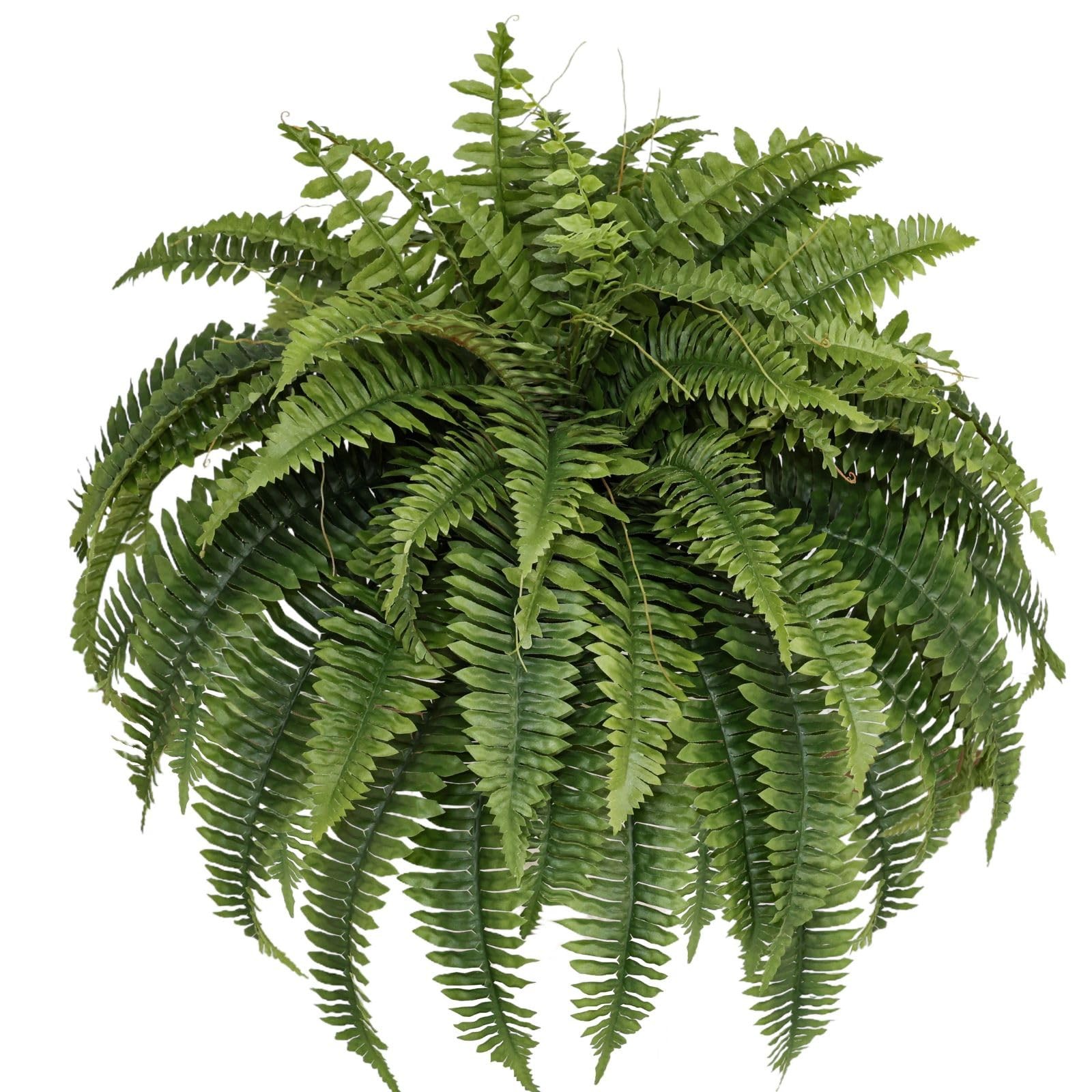Muhanjia Silky Artificial Boston Fern Bush,48IN Fake Fern Large Hanging Plant…