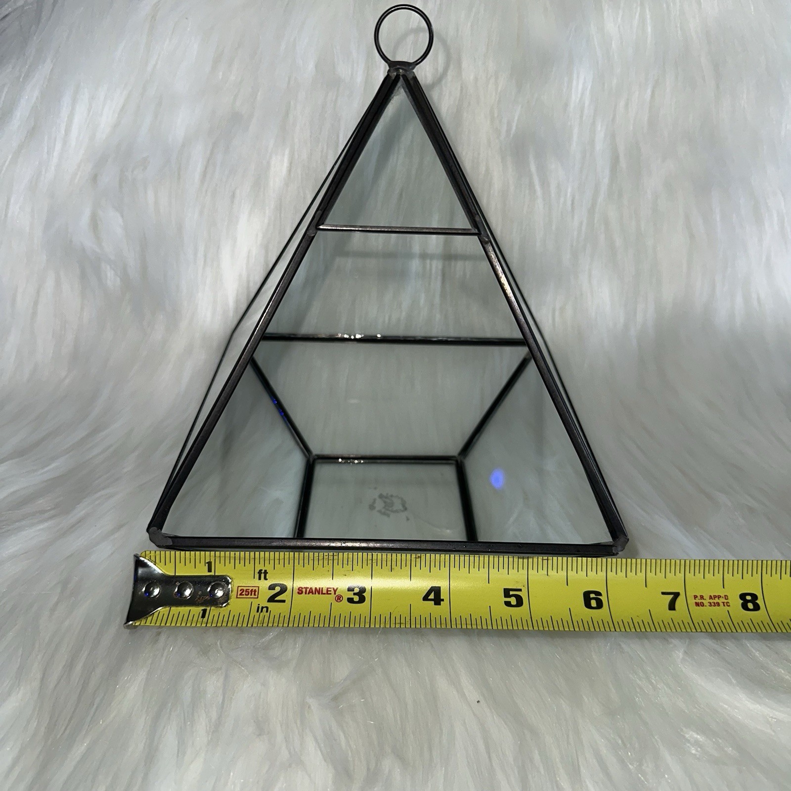 Pyramid Glass Geometric Terrarium Box Hanging/Tabletop Planter Succulents 8in