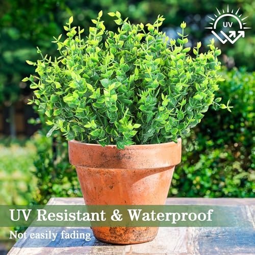 Artificial Plant Bundle 24 Stems Eucalyptus Greenery No Fade Outdoor Indoor