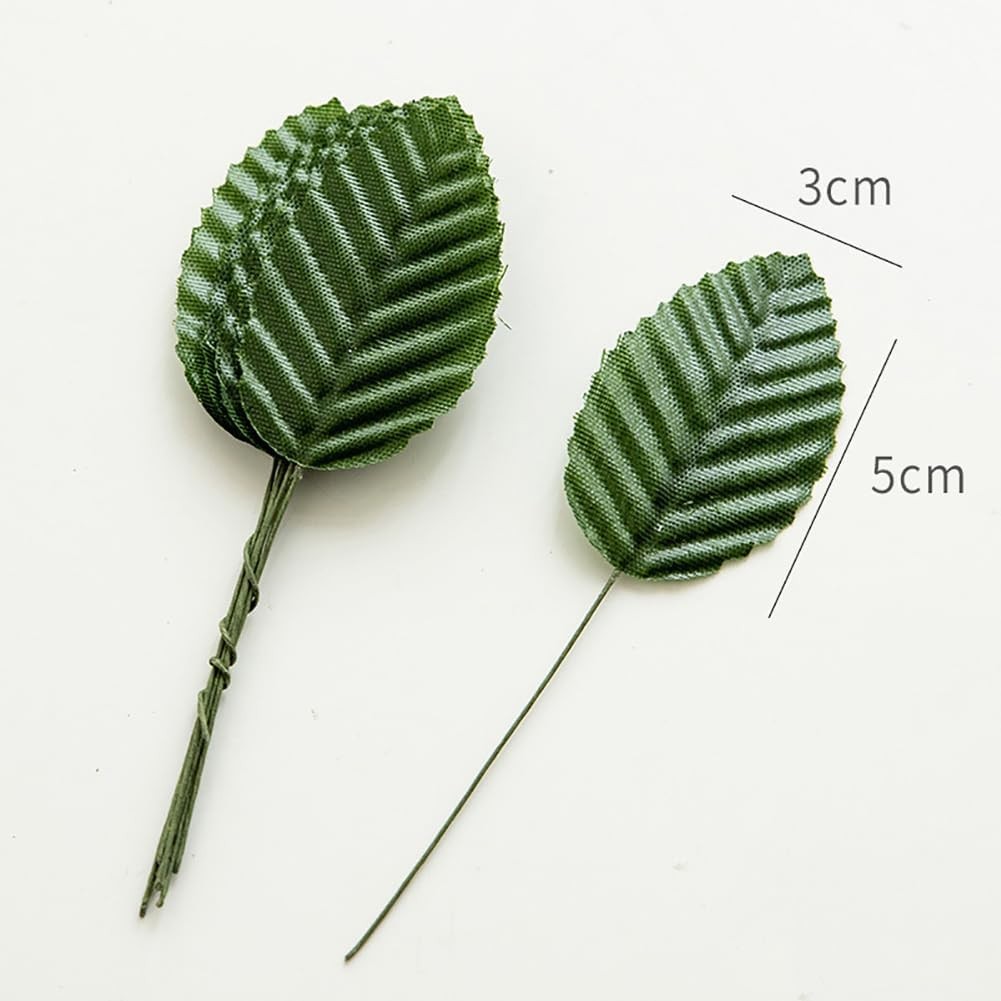 10Pcs Artificial Leaves for DIY Crafts, Faux Silk Greenery with Bendable Stem…