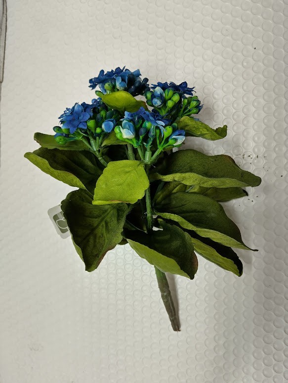 Artificial Kalanchoe Bush. Silk Flower Floral Arrangements NAVY BLUE