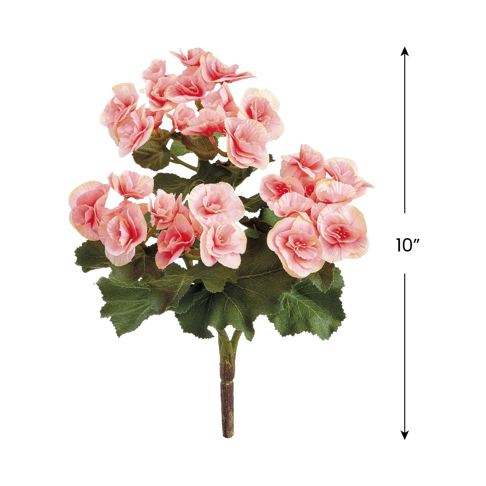 Allstate 10″ Pink and Green Artificial Begonia Floral Bush