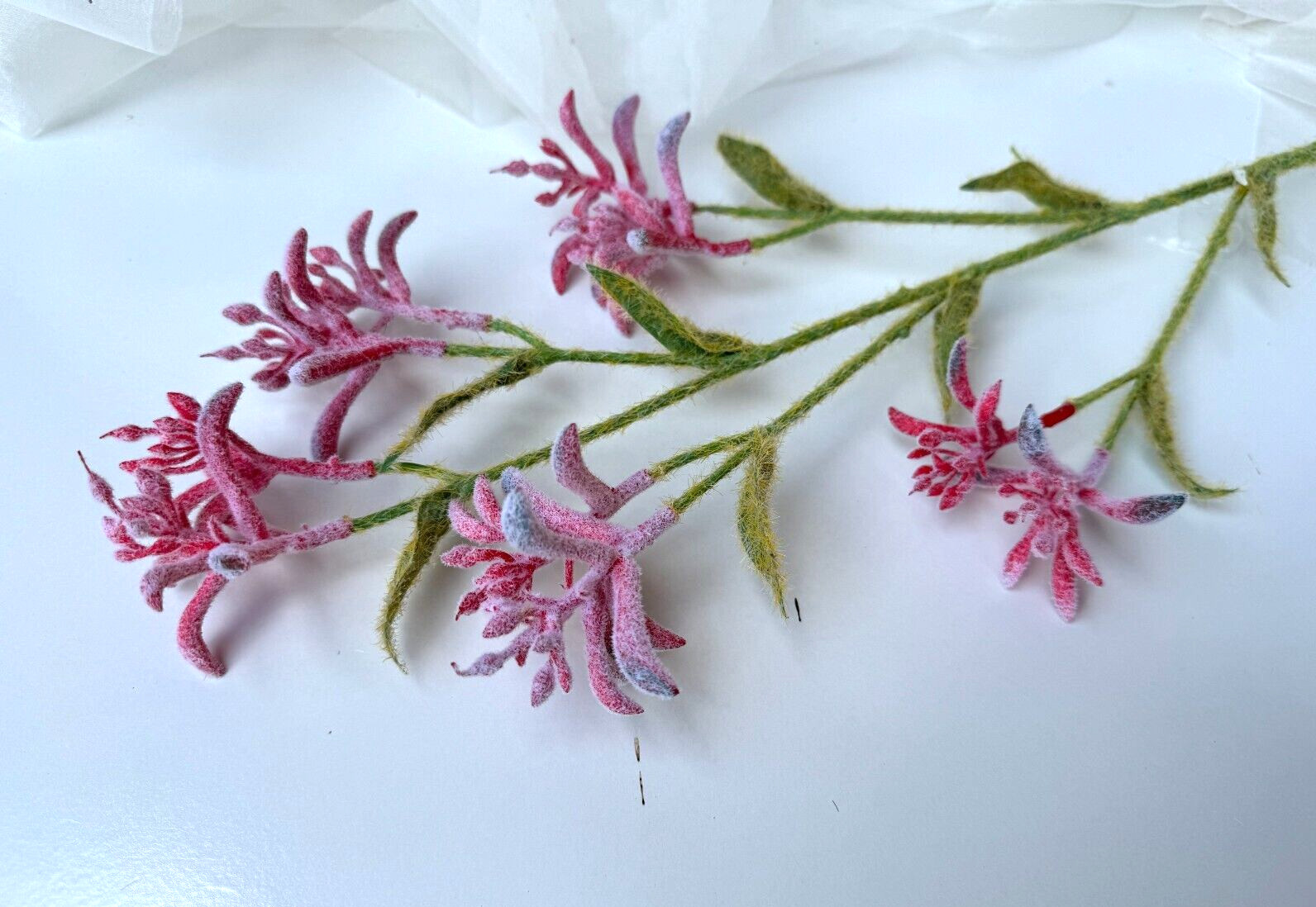 KANGAROO PAW SPRAY AUSTRALIAN NATIVE FLOWERS STEMS FAUX SILK FLOWER STEM PINK
