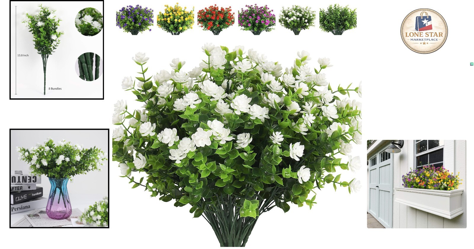 Lifelike Eucalyptus and Lotus Artificial Flowers – 8 Bundles for Indoor/Outdoor