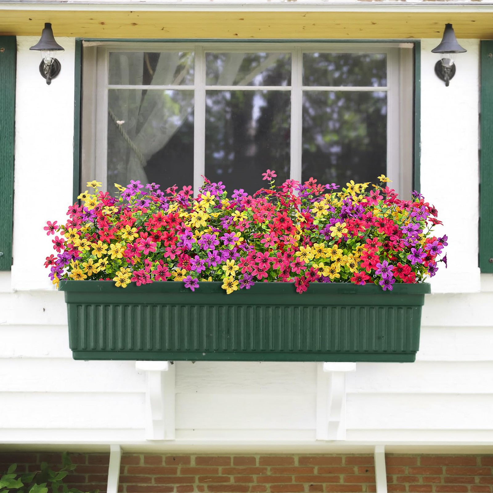 20 Bundles Artificial Flowers for Outdoors Decoration, UV Resistant Home Decor