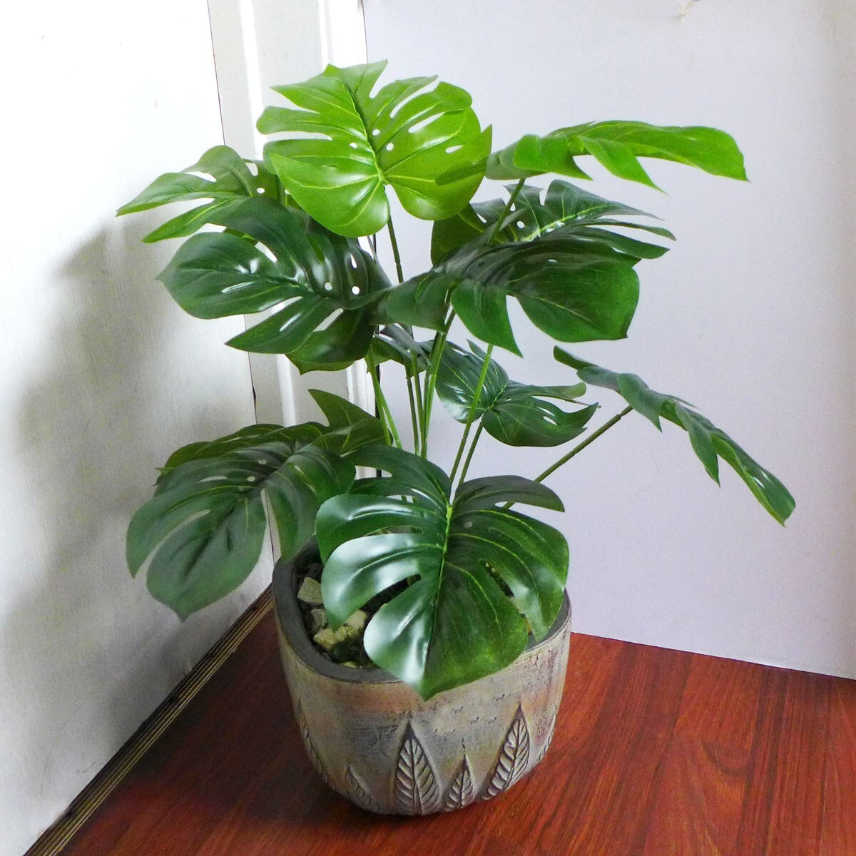 16″ Hight Artificial Plants Green Plastic Small Bush Tree (12 Lifelike Leaves )