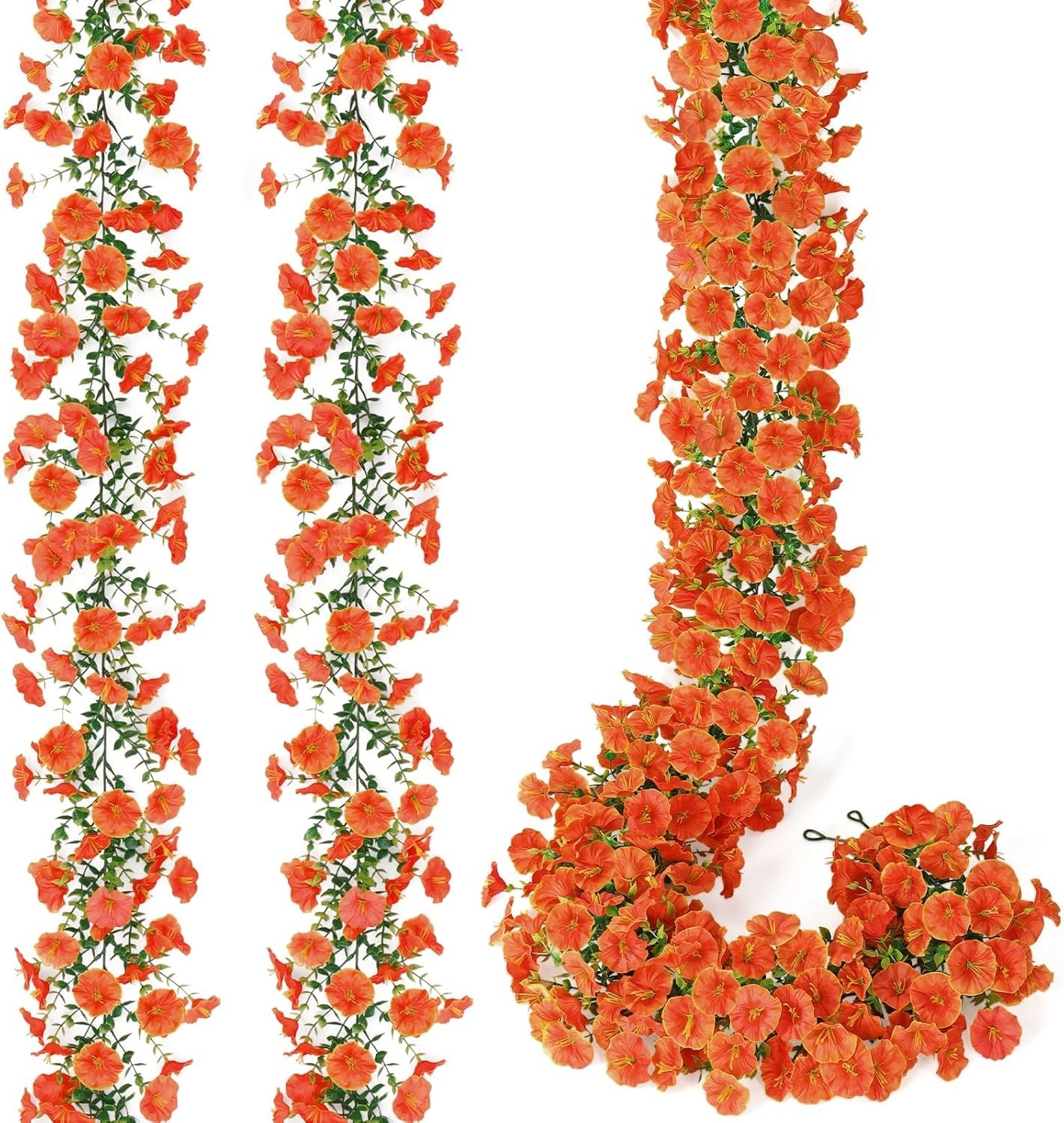 Dremisland 2 Pack Spring Summer Flower Garland 5.9FT Artificial Morning Glory Fl