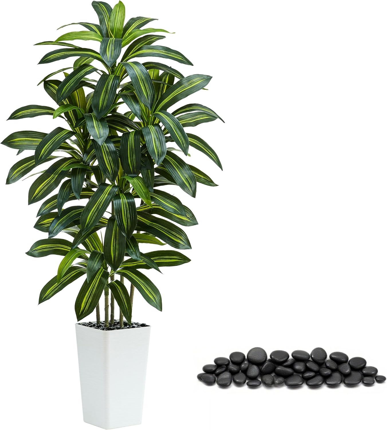 Artificial Dracaena Tree：5FT Faux Silk Tropical Yucca Floor Trees Realistic Fake
