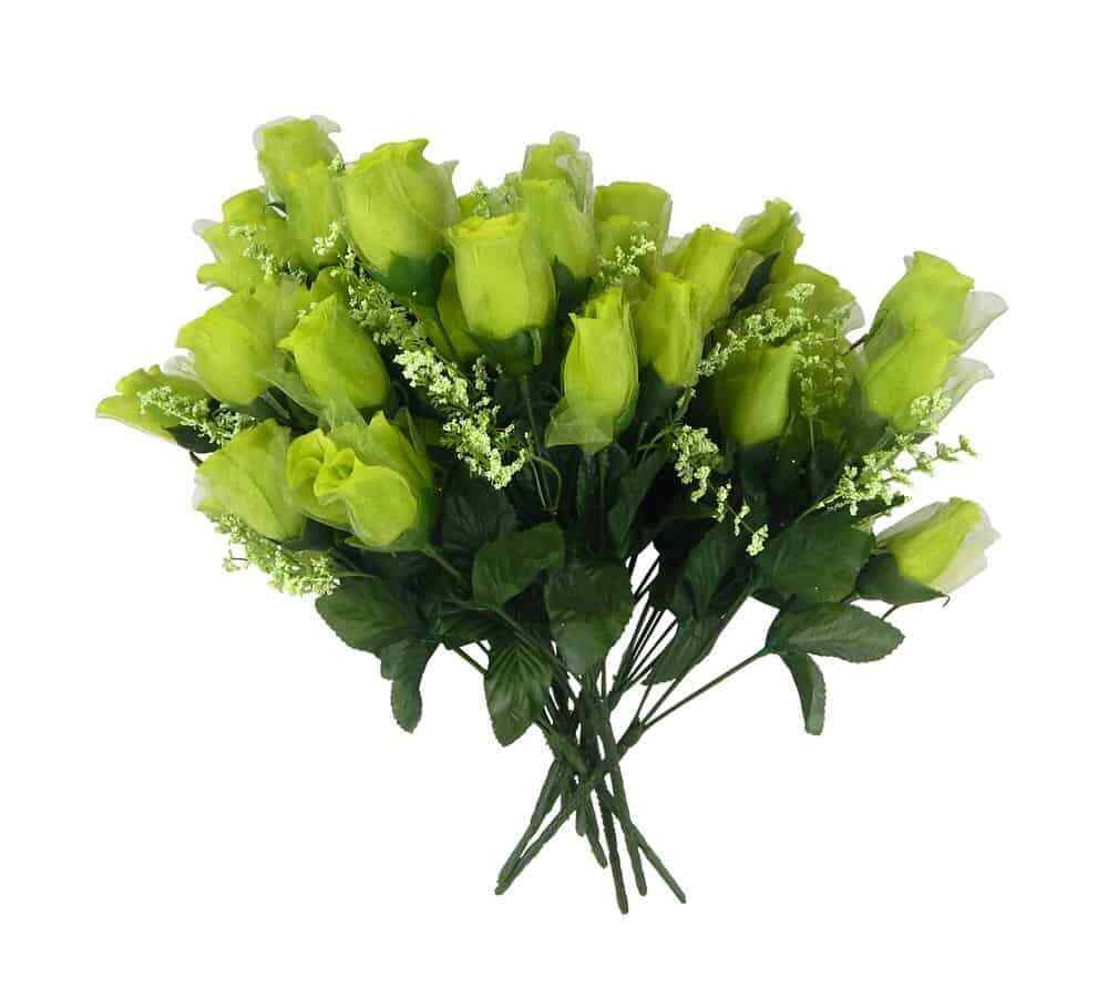 Fairy Rose Bud Bush Pack of 12 14in Sage