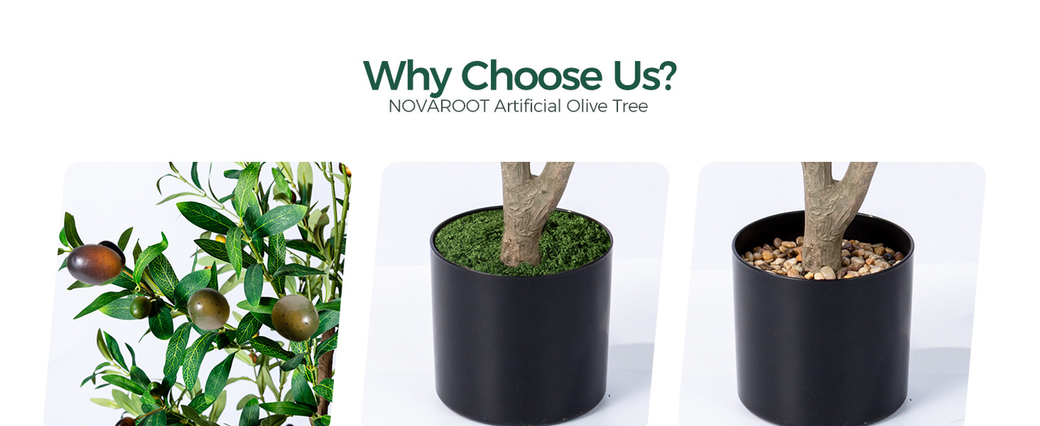 Olive Trees Artificial Indoor, 5FT Tall Faux Olive Tree with Moss and Planter,