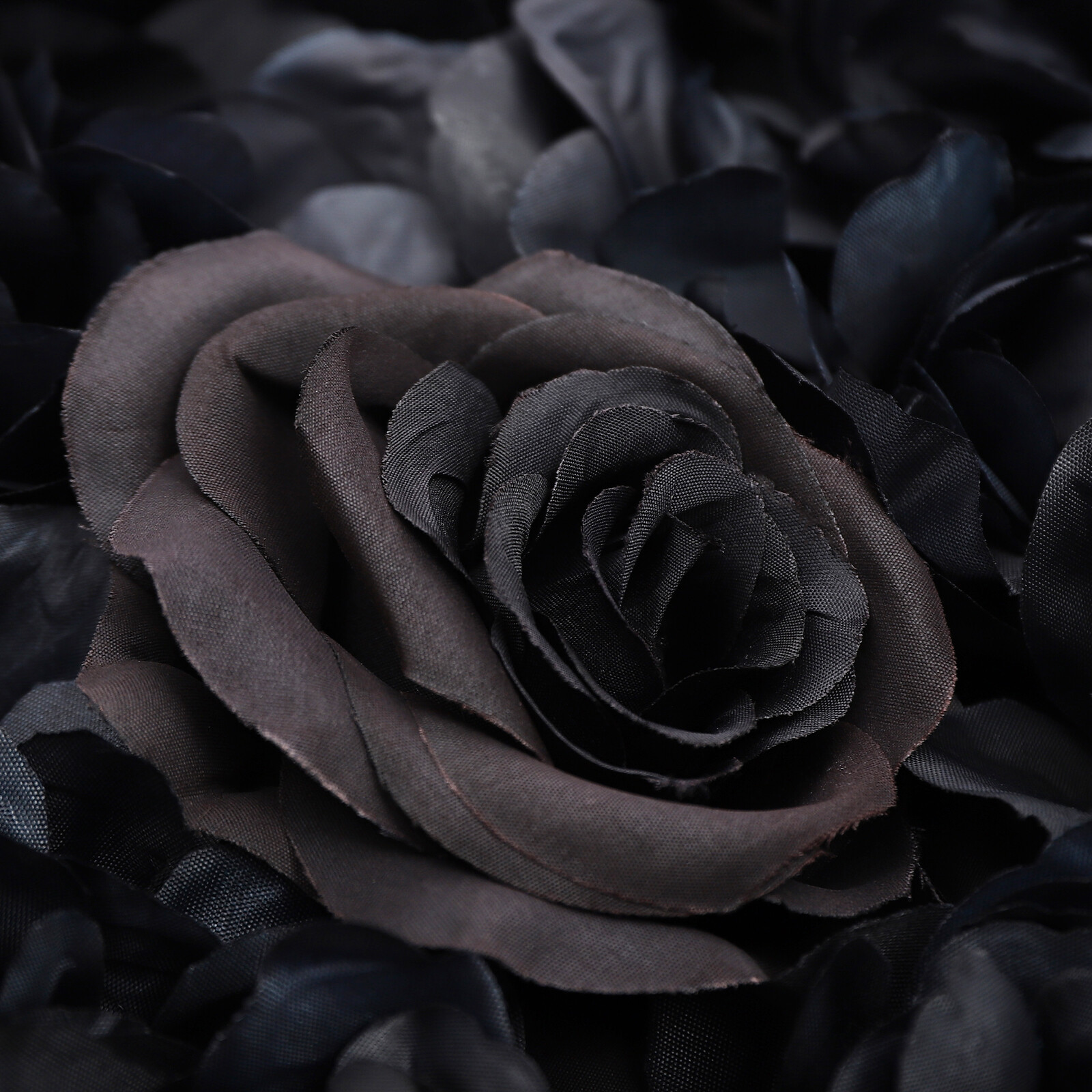 6 PCS Black Gothic Style Flowers Wall Panels Artificial Floral Wedding Decor NEW