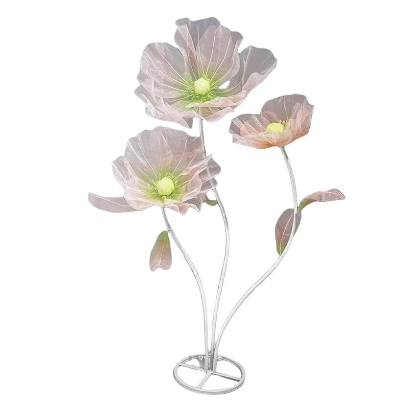 Giant Flowers for Decoration – 5.58 Ft Adjustable Waterproof 3D Silk Faux Pink