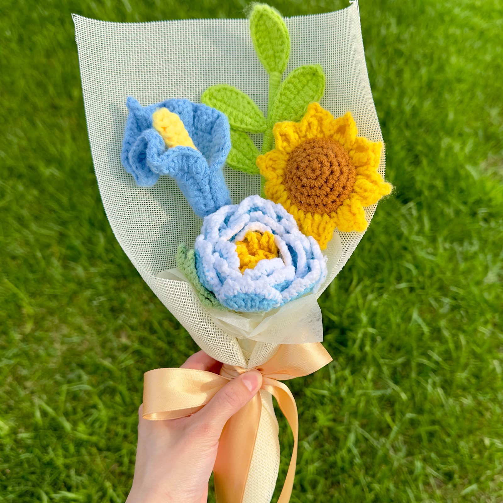 Crochet Flower Bouquet – Handmade Tulip, Rose, Sunflower | Forever Yarn Gift