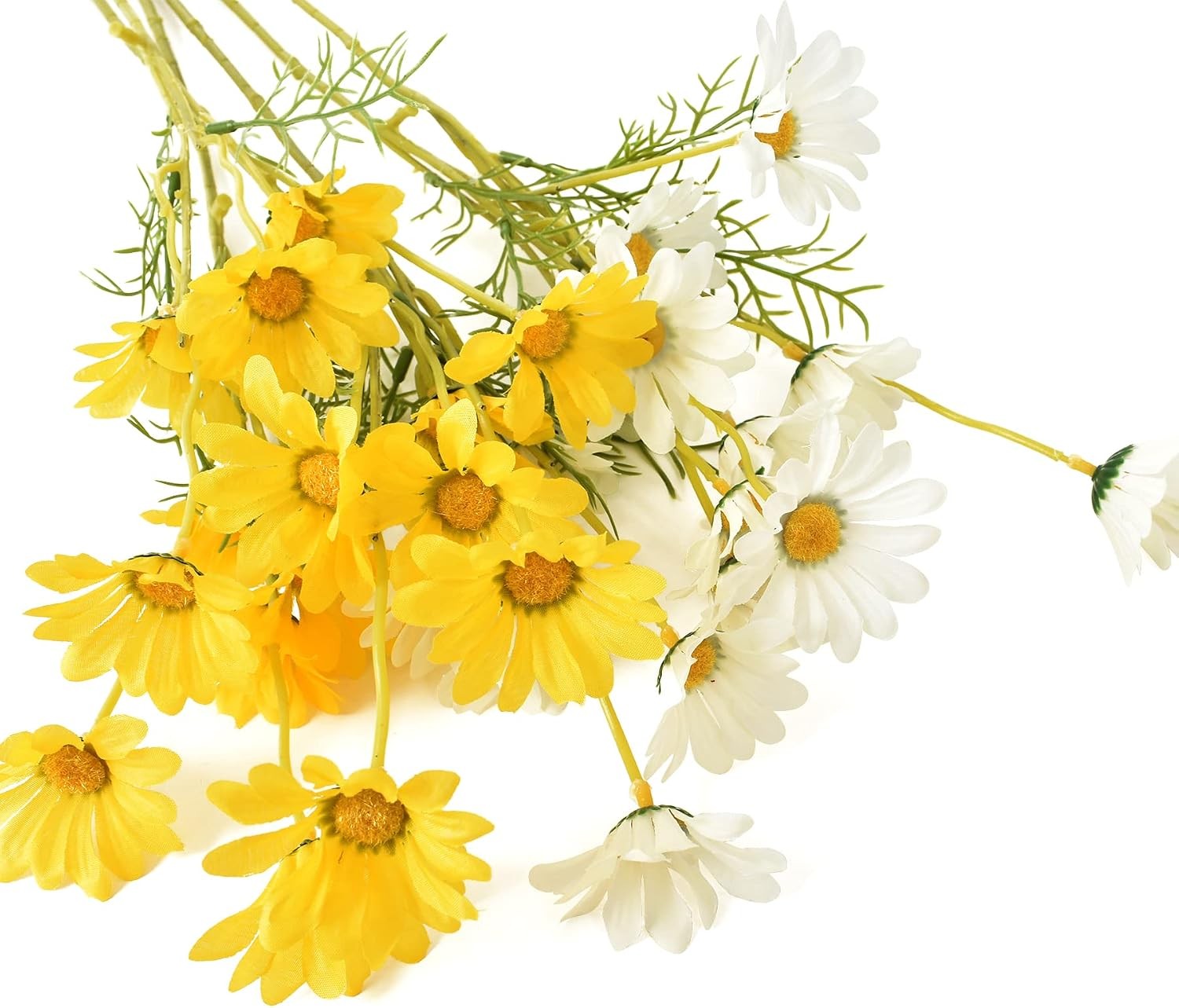 Artificial Daisy Flowers 6 Bundles 21” Faux Silk Daisy Flowers with Stems for