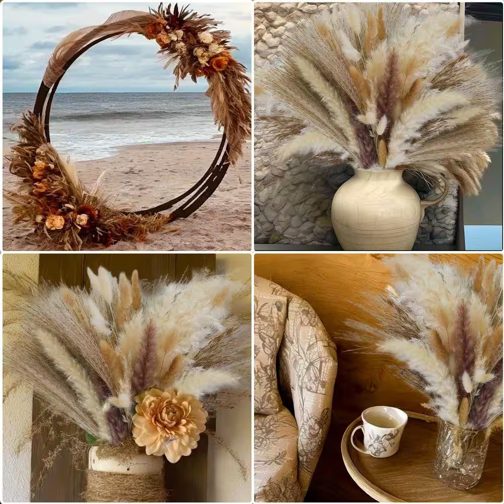 17 in Dried Pampas Grass Decor, Dried Flower Bouquets for Wedding, Home, Centerp