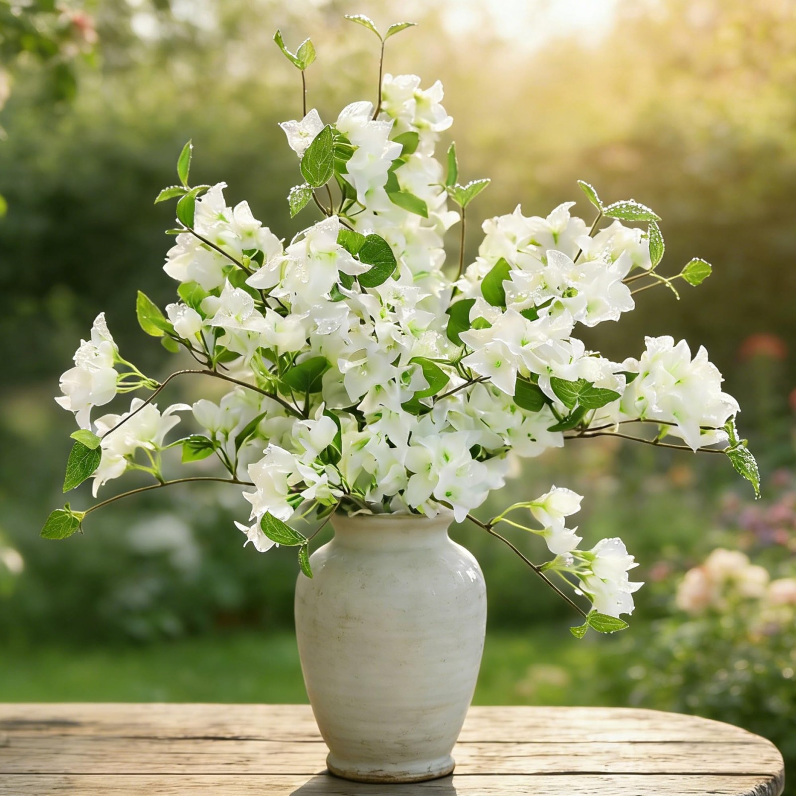 Artificial Flowers for Outdoors 10 Pcs Bougainvillea Plant Realistic Silk Fak…