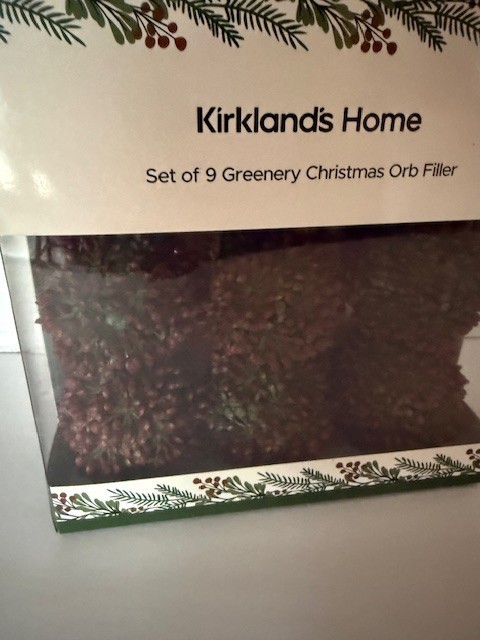 NEW Kirkland’s Home Set of 9 CHRISTMAS ORB FILLER 2.5″ Red & Green