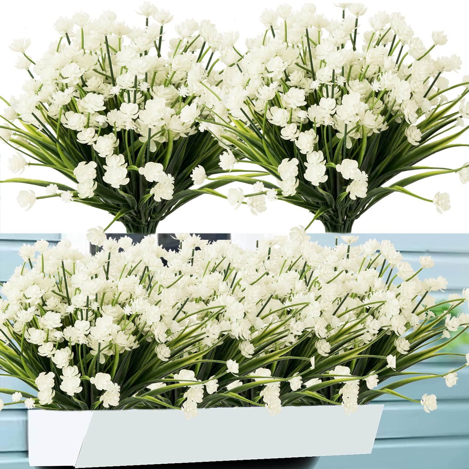 Artificial Flowers for Outdoors,20 Bundles UV Resistant Outdoor Fake Daffodil…