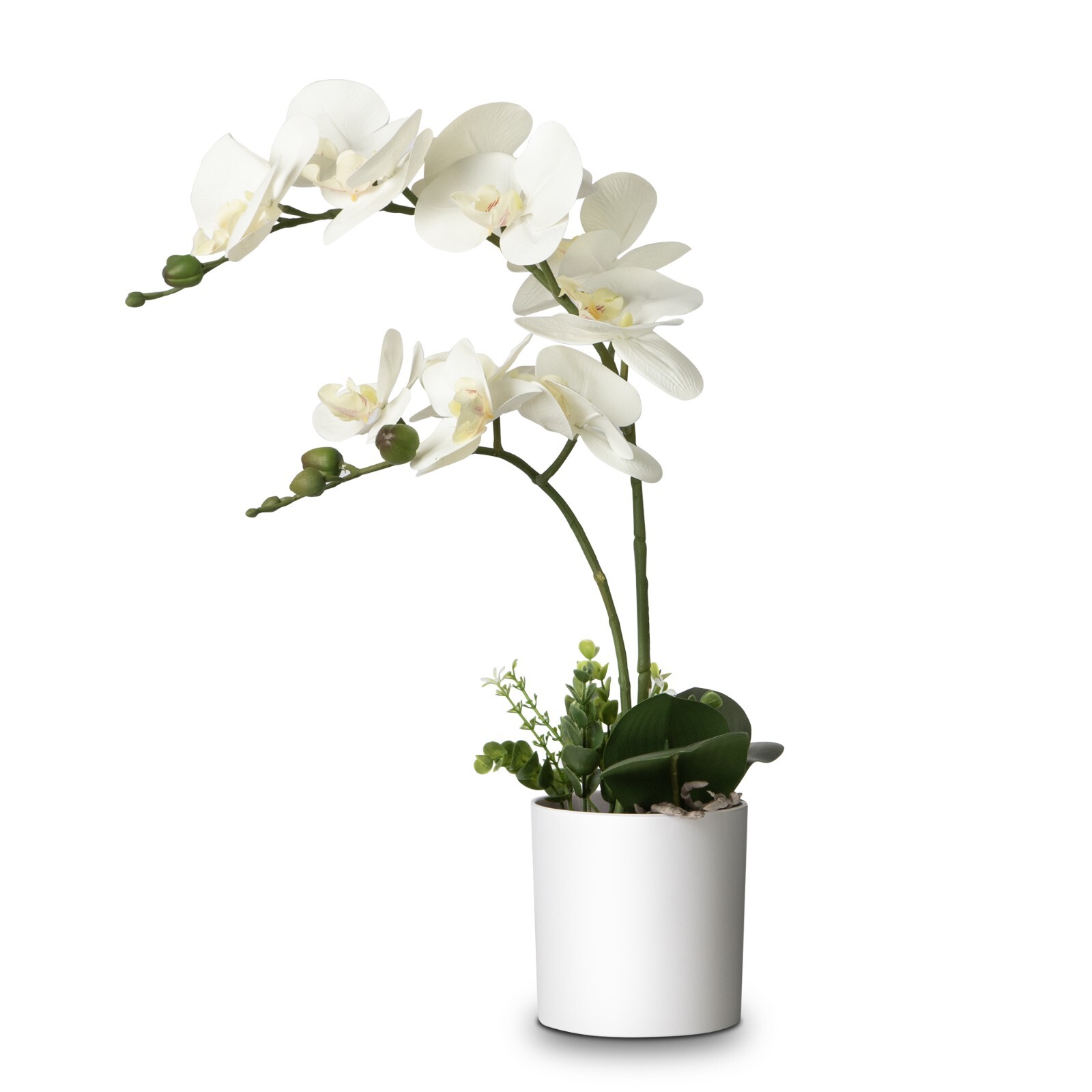 Artificial Orchid Flowers Potted in Ceramic Pot
