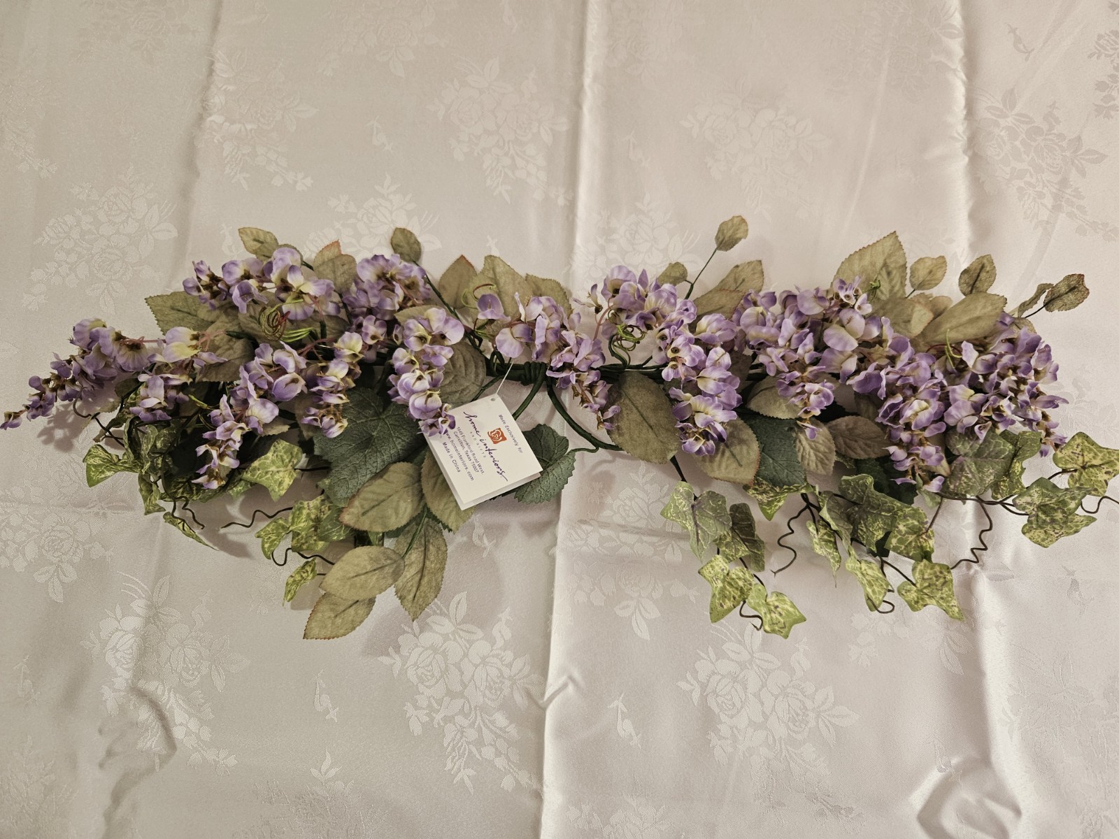 Home Interiors Wisteria Ivy Swag/Purple Lavendar Sage Green /New/25 Inches long