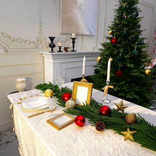 Artificial Norfolk Pine Garlands, Christma Real Touch Winter Pine 9Ft 1