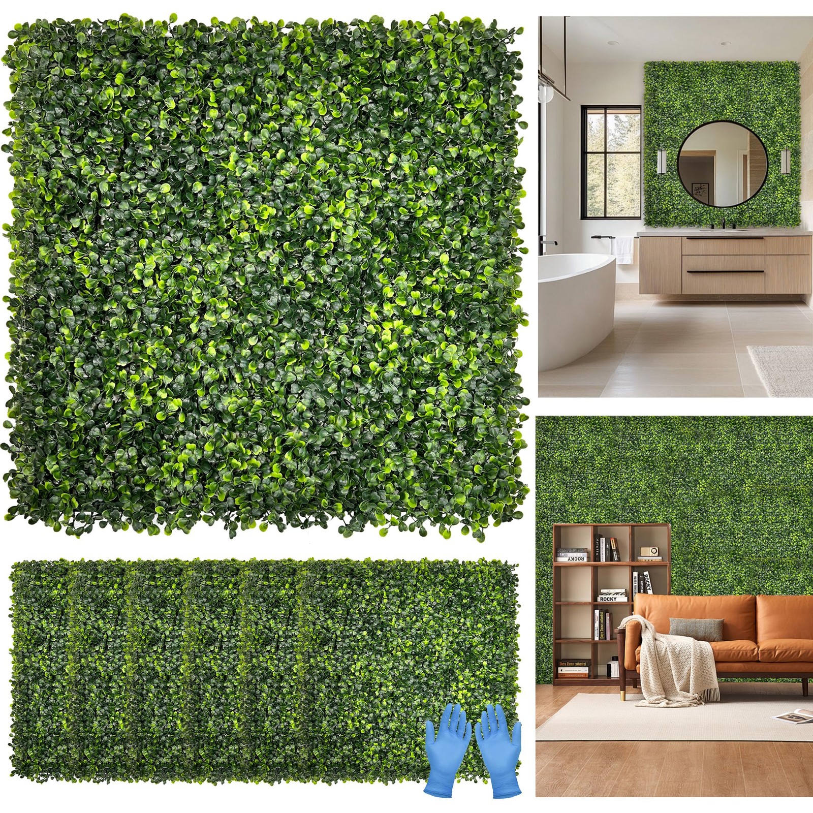 10″x10″ 12 Pieces Artificial Greenery Boxwood Privacy Fence Screen