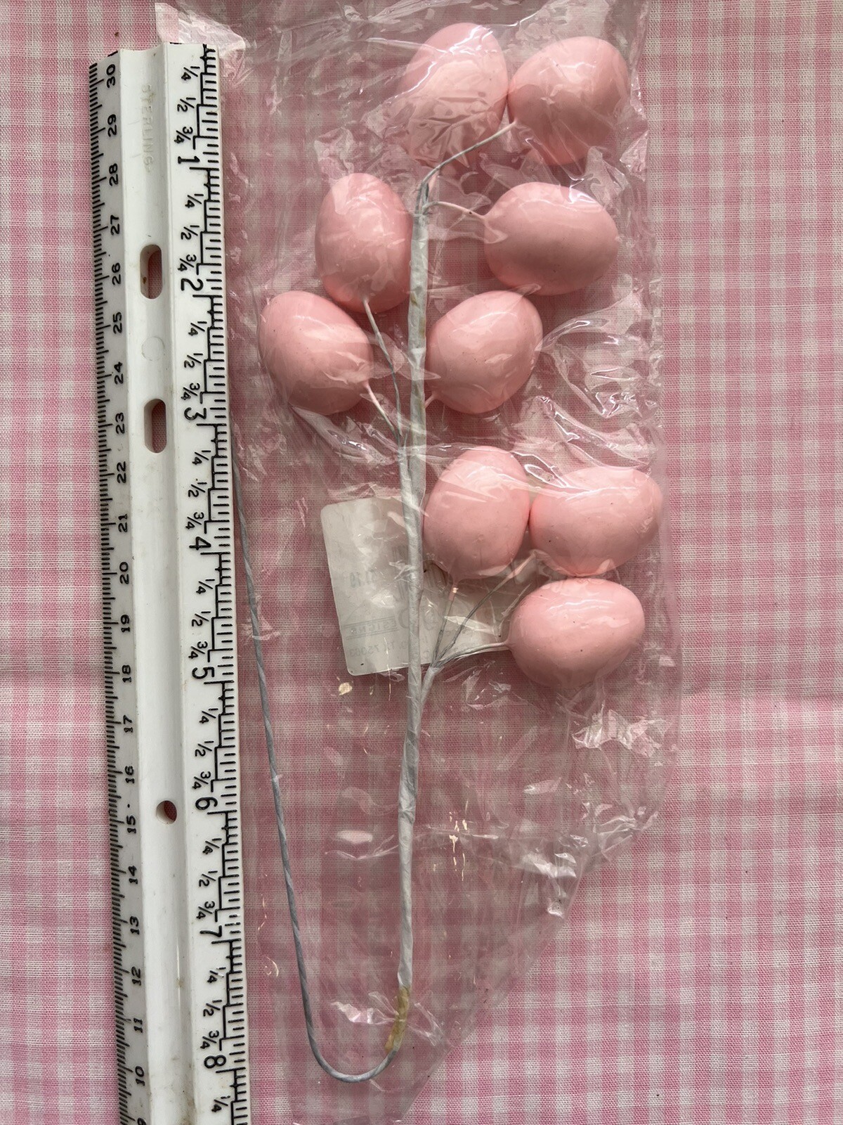 4 Easter Egg Spray Picks Pastel Colors Blue White Pink Purple Foam & Painted NEW