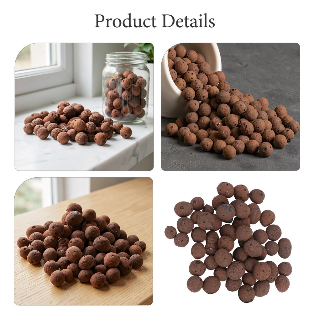 Reusable Garden Clay Pebbles Brown for Hydroponics Indoor Plant Root Aeration