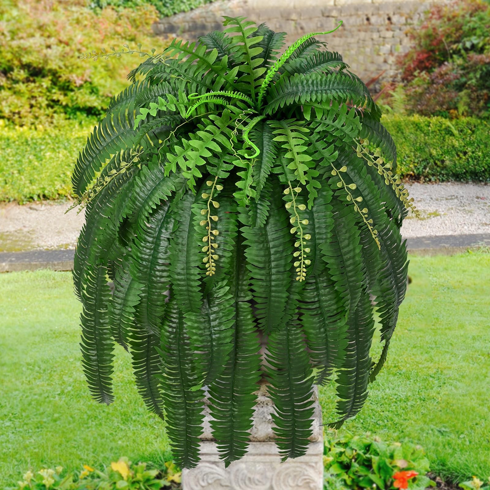 2 Pcs 67″ Fake Ferns Large Artificial Plants Outdoor, Artificial Ferns for Outdo