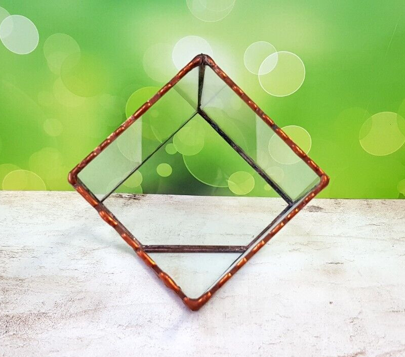Stained Glass Terrarium Cube Geometric Transparent 2 mm Planter For Indoor