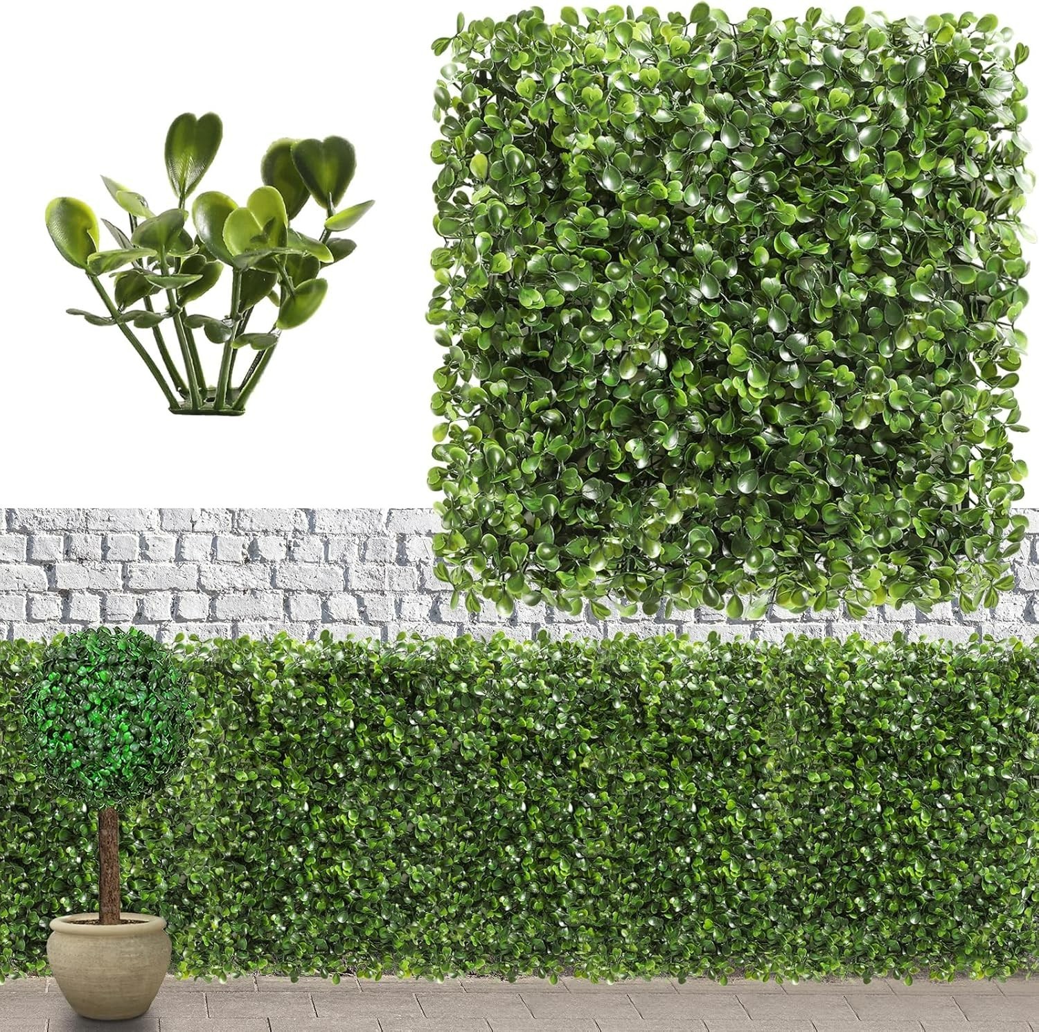 Elegant 12PCS 10”×10” Artificial Boxwood Panels for Indoor/Outdoor Decor